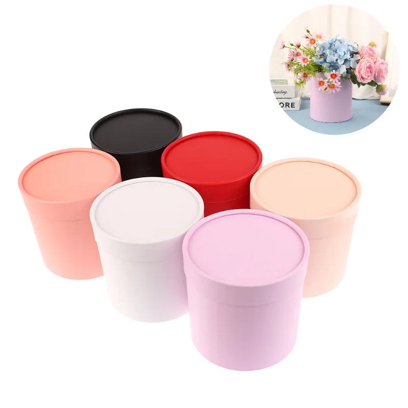 1Pc Flower Box Rose Boxes Round Cardboard Box for Gift Candy Chocolate Packaging Home Flower Arrangement Wedding Decor