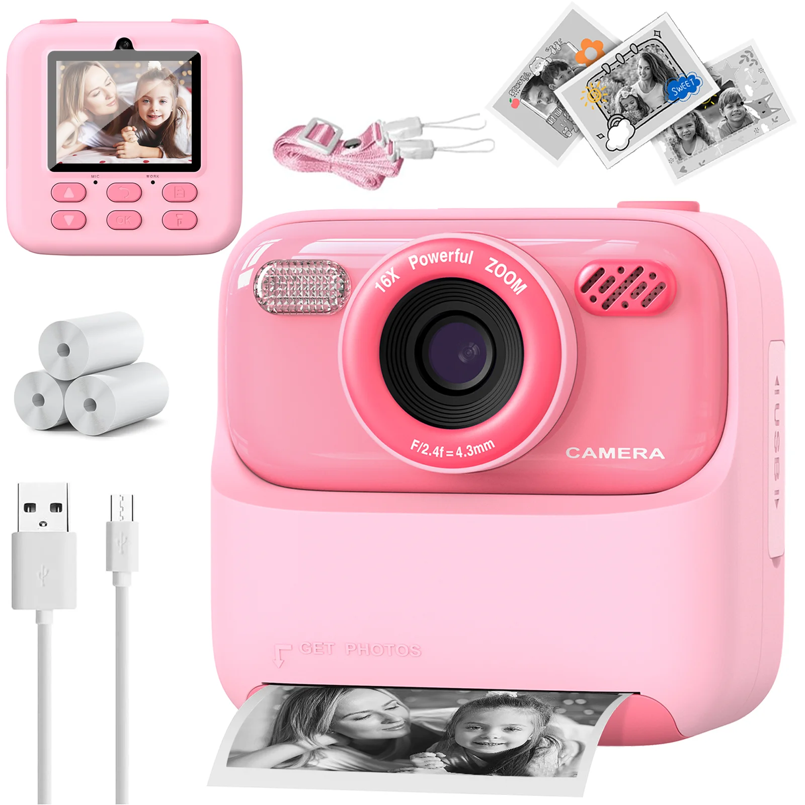 kids-instant-print-camera-1080p-hd-dual-lens-selfie-camera-with-flash-3-rolls-paper-20-screen-games-digital-camera-for-boys