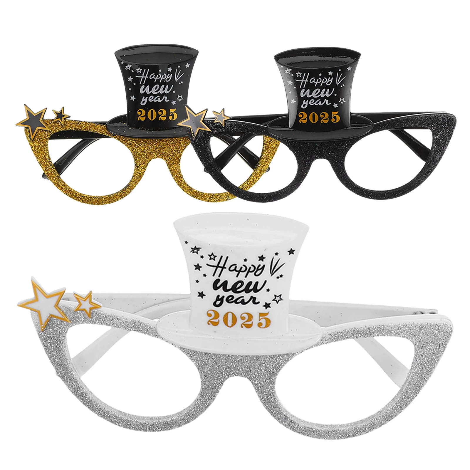 3 Pcs Party Supplies Digital Modeling Glasses Sunglasses 2025 Eyeglasses 000X000X000CM Happy New Year