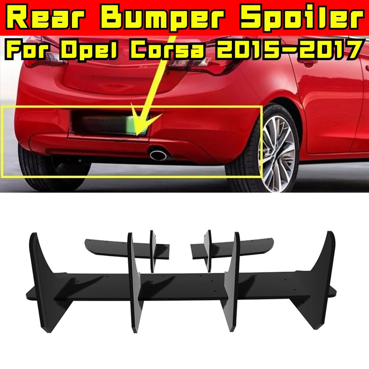 For Opel Corsa 2015-2017 Car Rear Bumper Spoiler Lip Diffuser Modification Part Bumper Guard Protector Cover Car Accessories 2