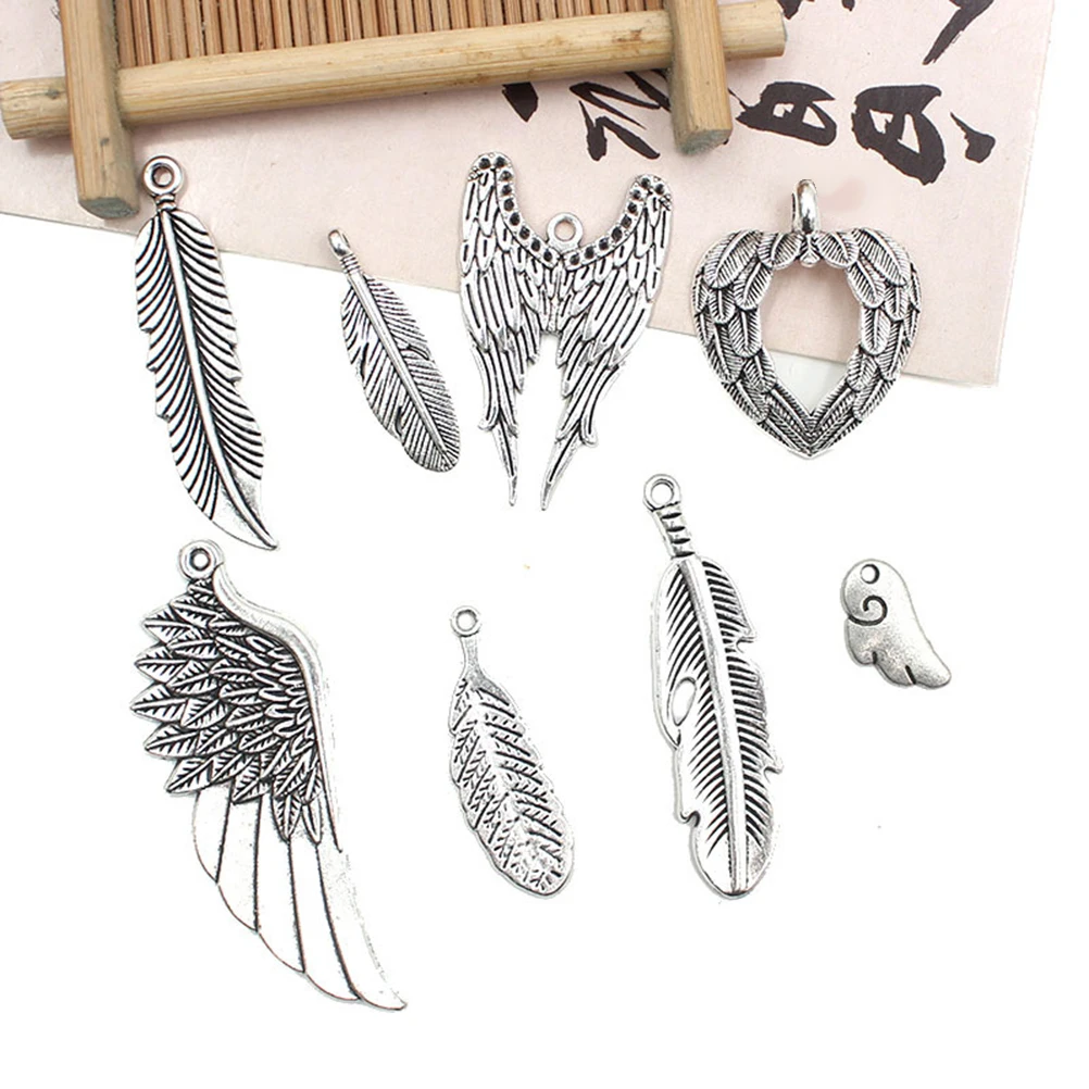 

40pcs Alloy Jewelry Pendant for DIY Making Tibetan Silver Fadeless Eco Friendly Zinc Plating Assorted Themes Styles Necklace