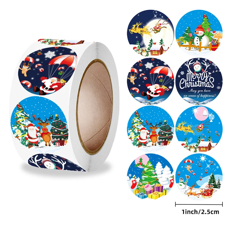 500Pcs Christmas Decoration Stickers Seal Labels Merry Christmas Sticker Party Sticker Baking Label Packaging Stickers Gift