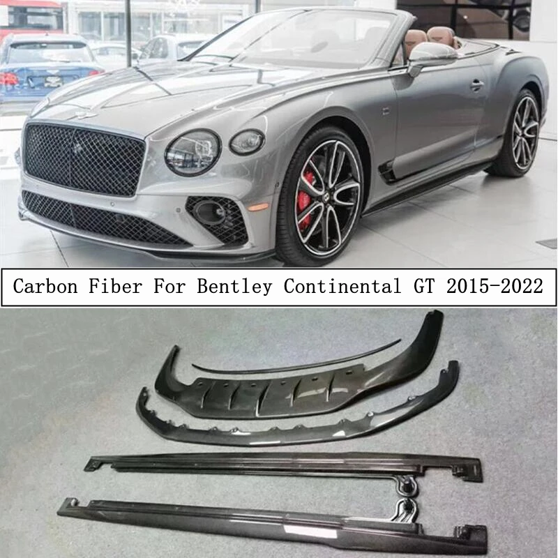 

High Quality REAL Carbon Fiber For Bentley Continental GT 2015-2022 Front Lip Rear Diffuser Body Side Skirt Kit Spoiler Refits