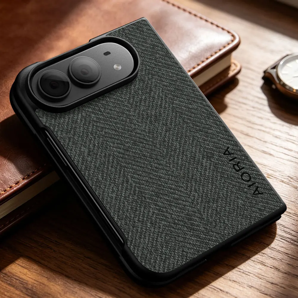 Hülle für iPhone Duo Ultra Fold, luxuriöse Textil-Leder-Handyhülle, weiche Schutzhülle für iPhone Duo, Capa. – Detail 4