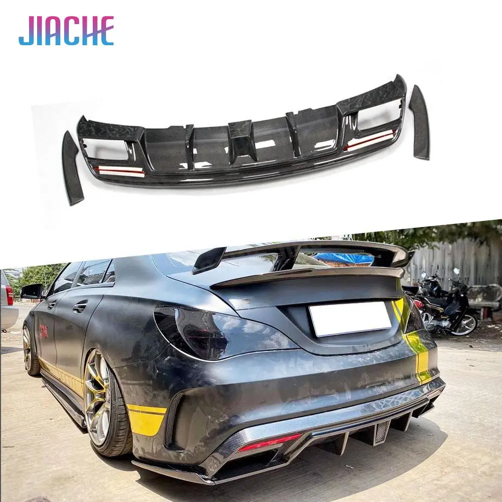 

Carbon Fiber Rear Bumper Lip Diffuser With Light Side Splitters for Benz CLA Class W117 CLA200 CLA250 CLA260 CLA45 AMG 2013-2018