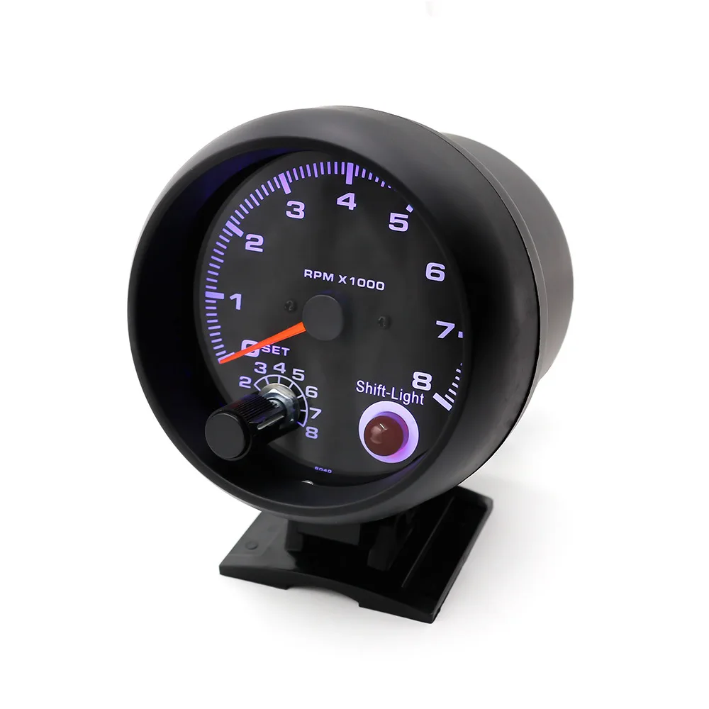 Car Motorcycle Electronic Modification Tachometer Universal 12V Racing Gauge with Shelf Housing