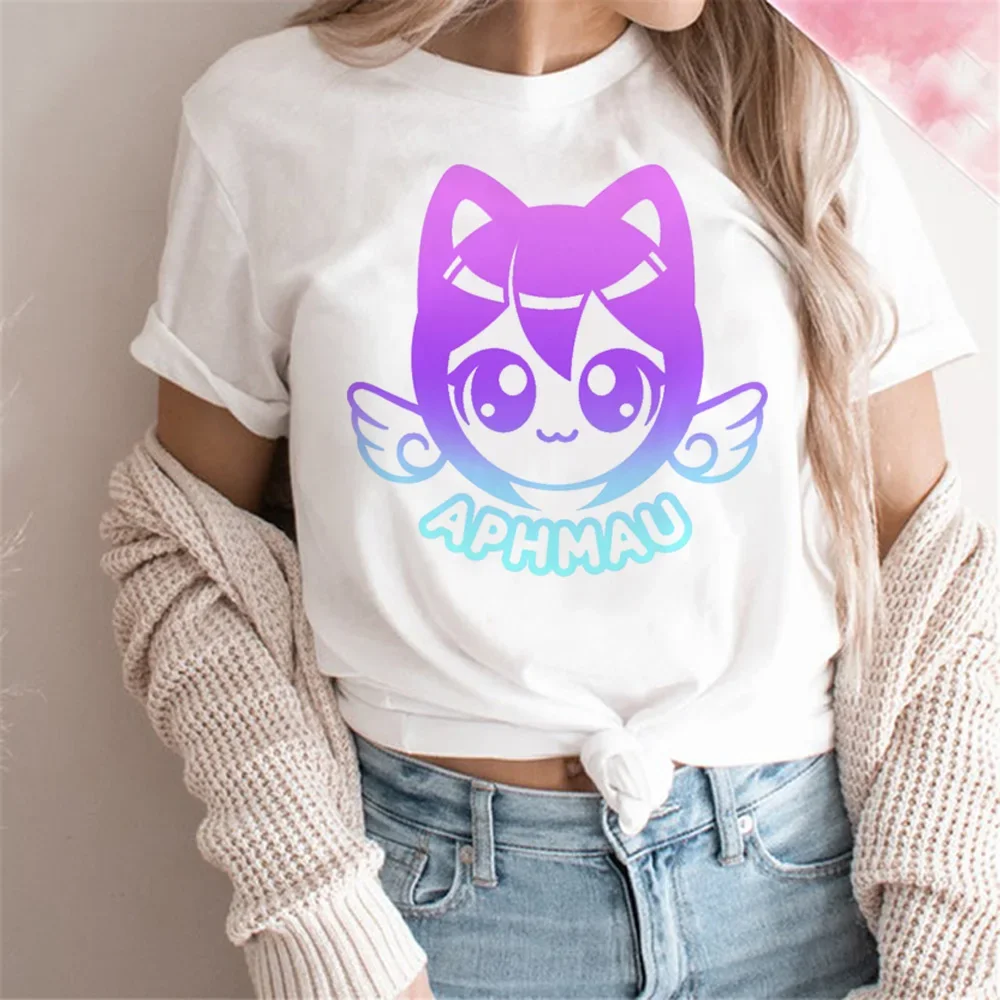 Aphmau top women anime streetwear summer Tee female manga designer 2000s clothing