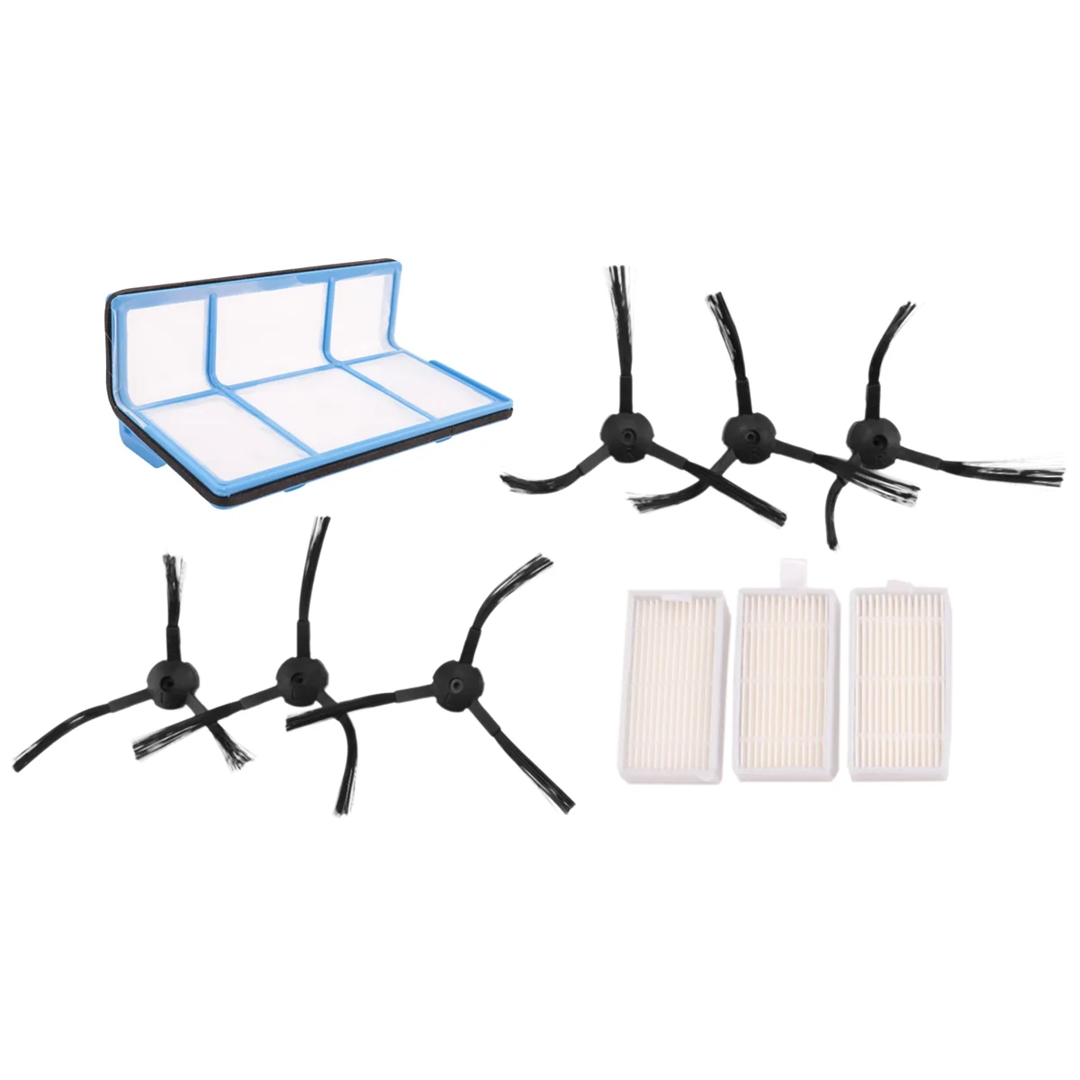 Remplacement de l'aspirateur robot ILIFE, V3, V3S, V5, V5S, V5S Pro, 1x filtre primaire, 3x livres, 6x brosses latérales