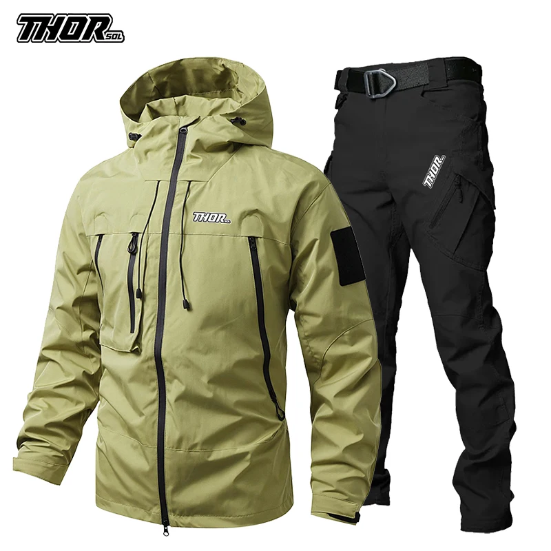 THORSOL Cycling Jacket Road Mountain Bike Coat Motocross Tracksuit Bicycle MTB Trousers Men's Suit Trifonction Triathlon Homme