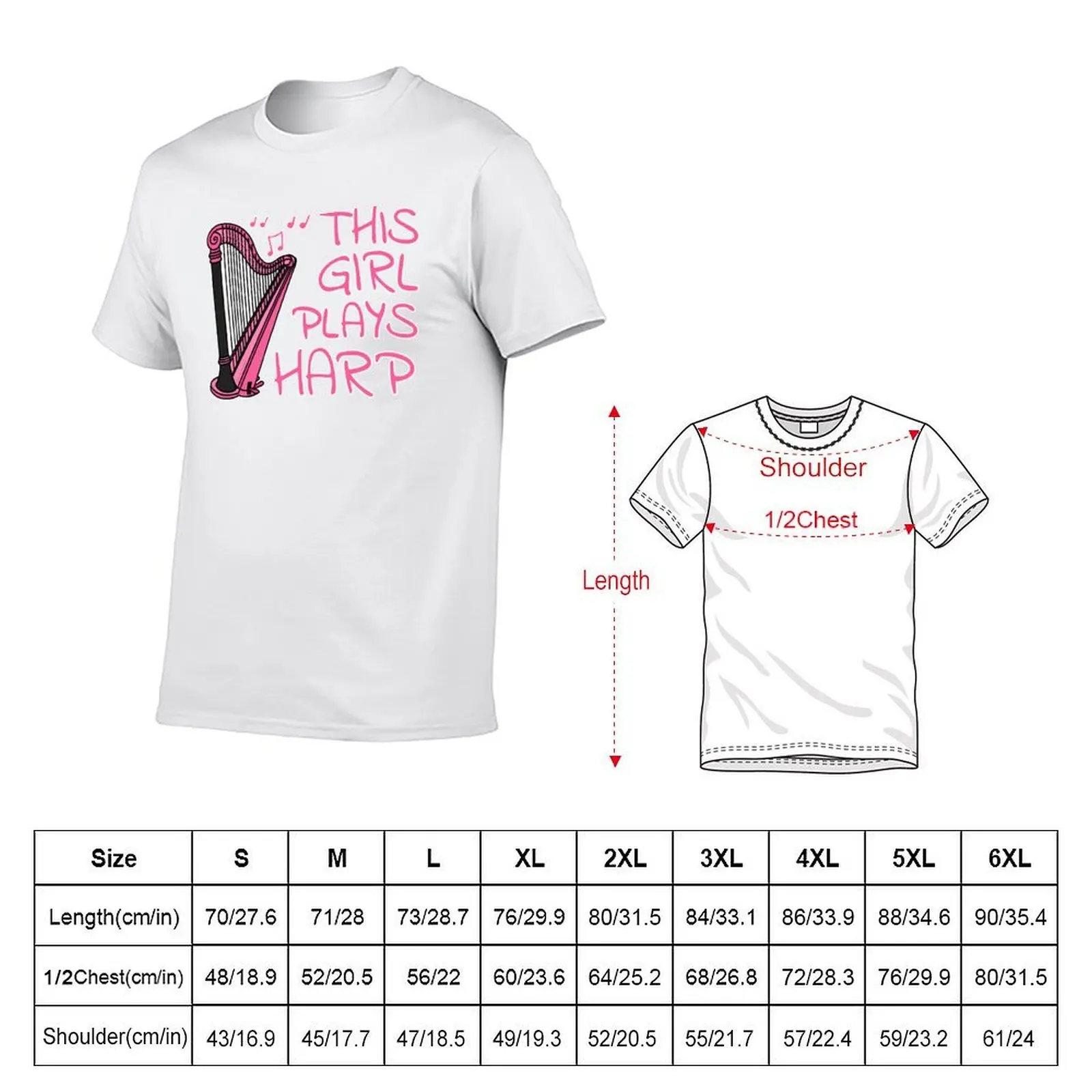This Girl Plays Harp, Harpist, Female String Musician T-Shirt t shirts for man graphic tees man t shirts for men casual T-Shirt