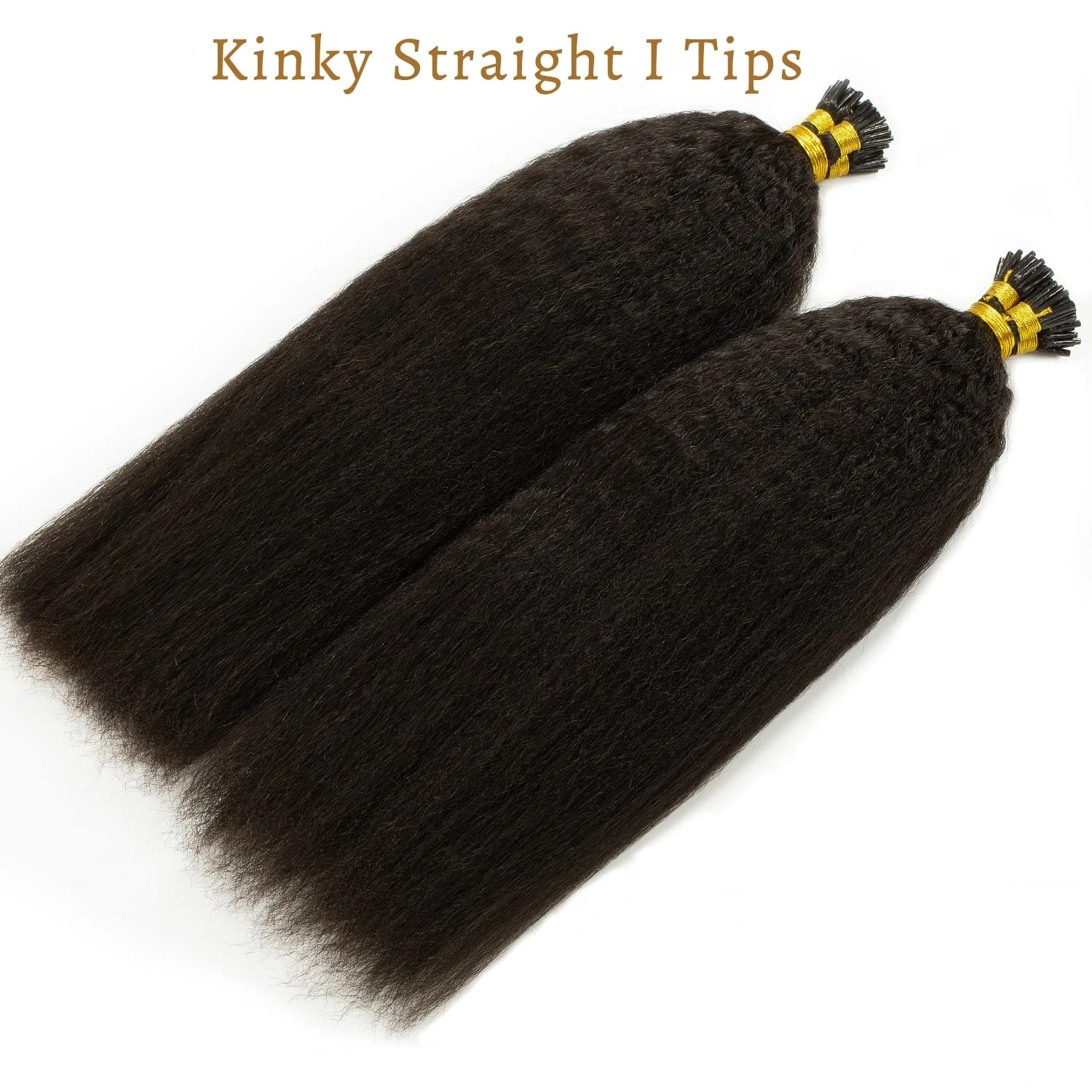 Kinky Straight I Tip Hair Extensions 100% Human Hair 50G/100G Brazilian Hair Extensions Unprocessed Hair Bundles Natural Black