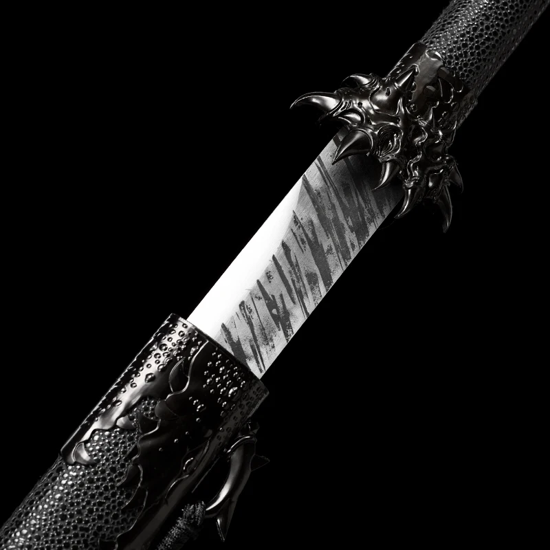 Chinese Dragon Claw Swords High Manganese Steel Blade Real Handmade Full Tang Ready For Training Black Warrior Kongfu Catana