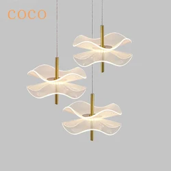 Acrylic light guide design lotus leaf pendant lamp LED modern restaurant bedroom bedside lamp small pendant decorative art lamp