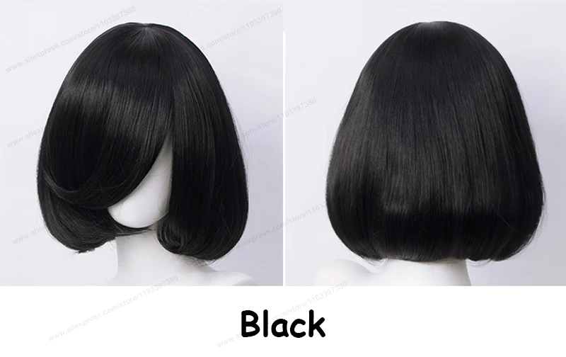 35cm Short Bob Cosplay Wig Golden Yellow Red Purple Black Blue Pink Women Bobo Hair Heat Resistant Hair Universal Anime Wigs