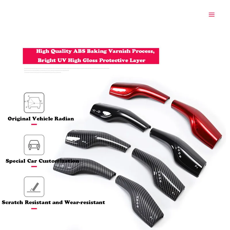 Car Column Carbon Fiber Shift Knob Cover Steering Wheel Shift Protection Cover For Tesla Model 3 2019-2022 Model Y 2019-2023 view 4