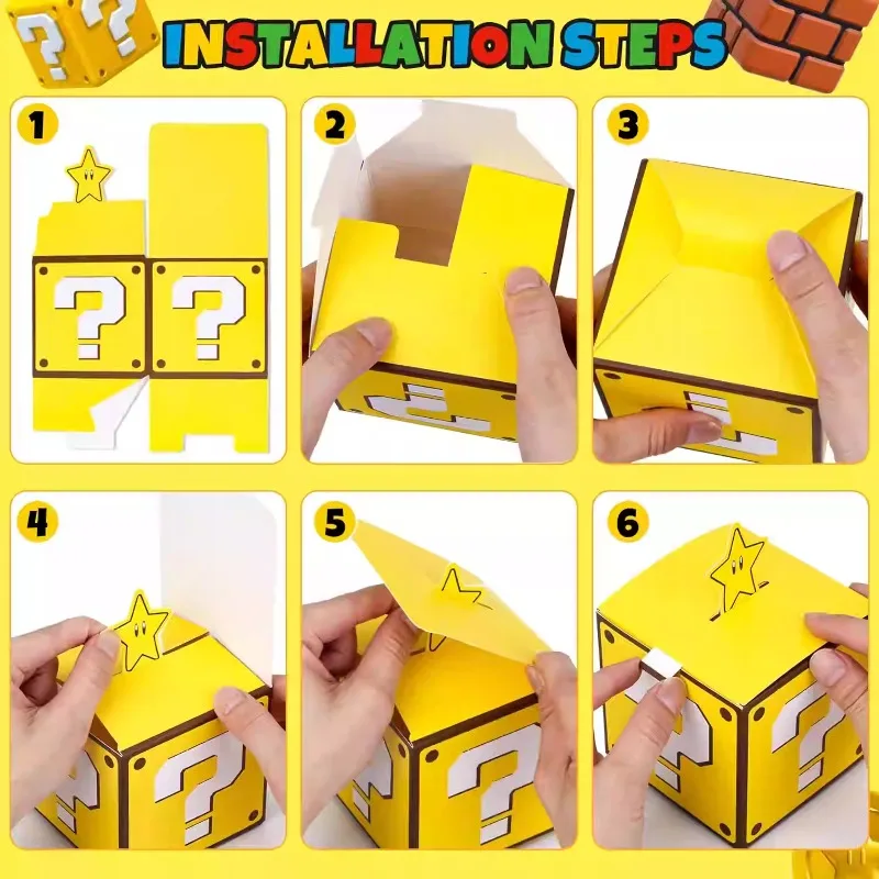 10pcs Question Mark Blocks Game Peripherals Candy Box Party Supplies Lucky Star Anime Figure Ornaments Birthday Gifts DIY Toys - view 3