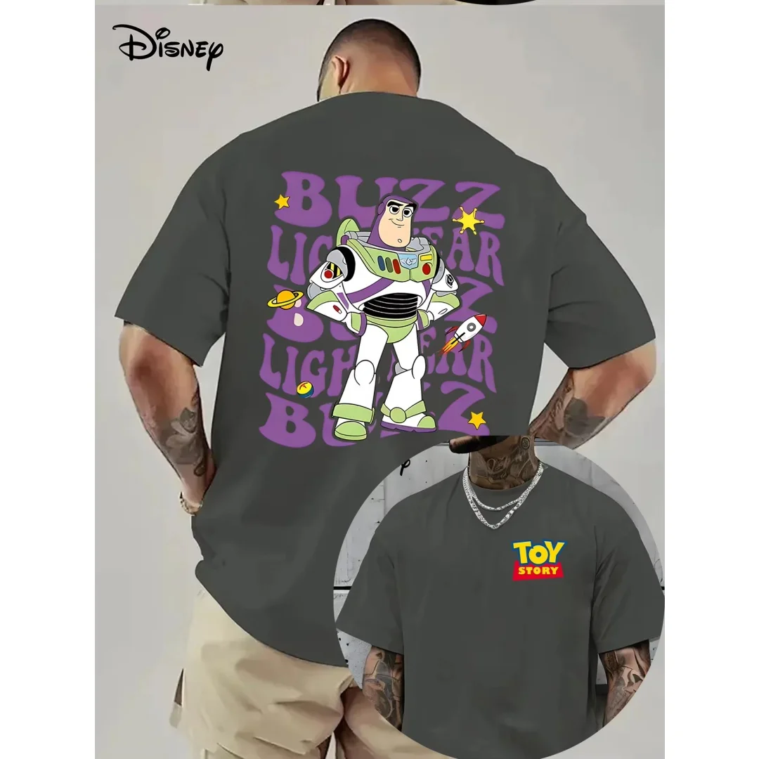 Футболка с короткими рукавами и рисунком «История игрушек Диснея», летняя модная спортивная мужская футболка из чистого хлопка, детская одежда, футболка Y2k Woman