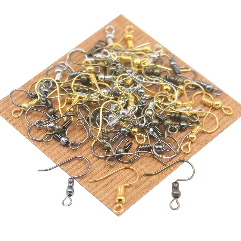 50-200Pcs/Pack Gold Silver Plated Earring Hook DIY Handmade Clasps Hook Fittings For Jewelry Making Accessories Material Buckle