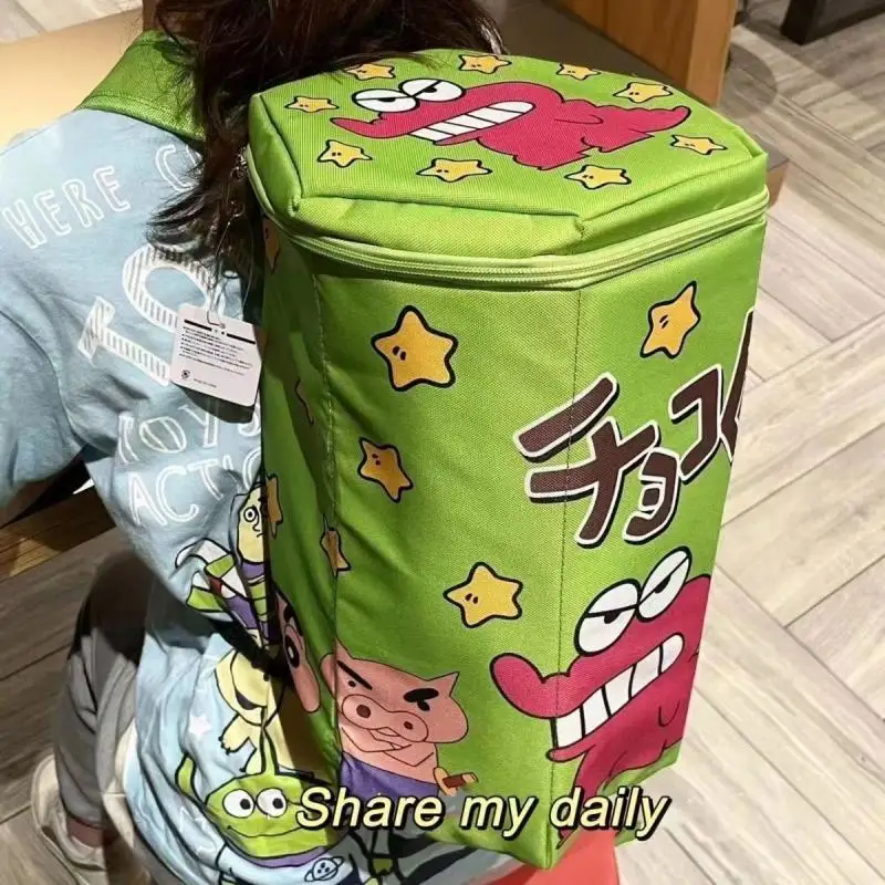 Mochila Kawaii Crayon ShinChan, bolso escolar, bonito dibujo animado, divertido, creativo, de nailon, gran capacidad, portátil, caja para galletas, bolsa de almacenamiento