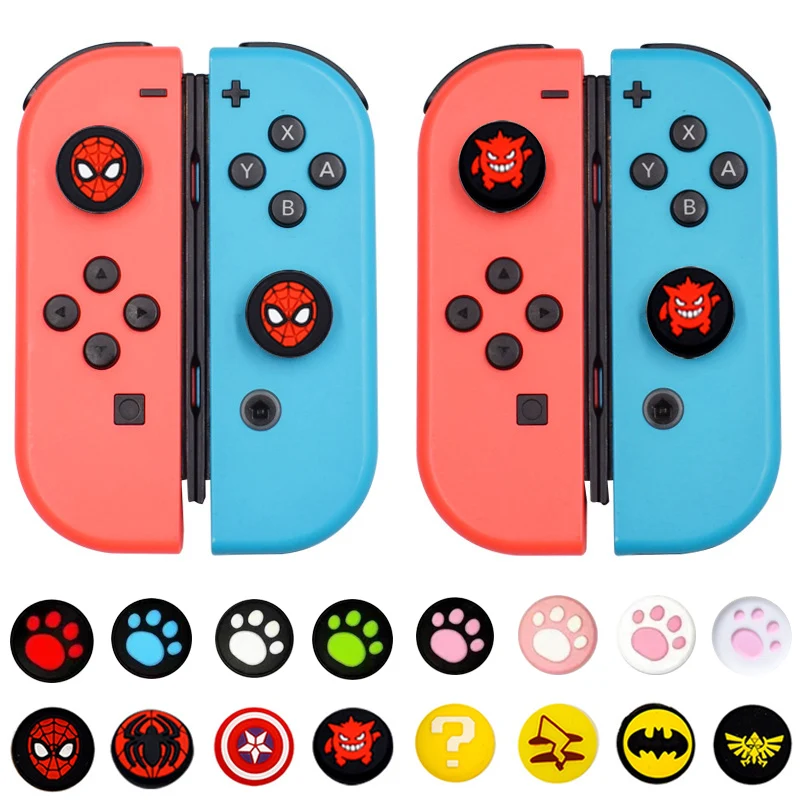 4pcs for NS Switch/Lite/OLED Thumb Grip Caps for Joy Con Switch Controller Joystick Cap Silicone Rubber Thumb Grip Caps