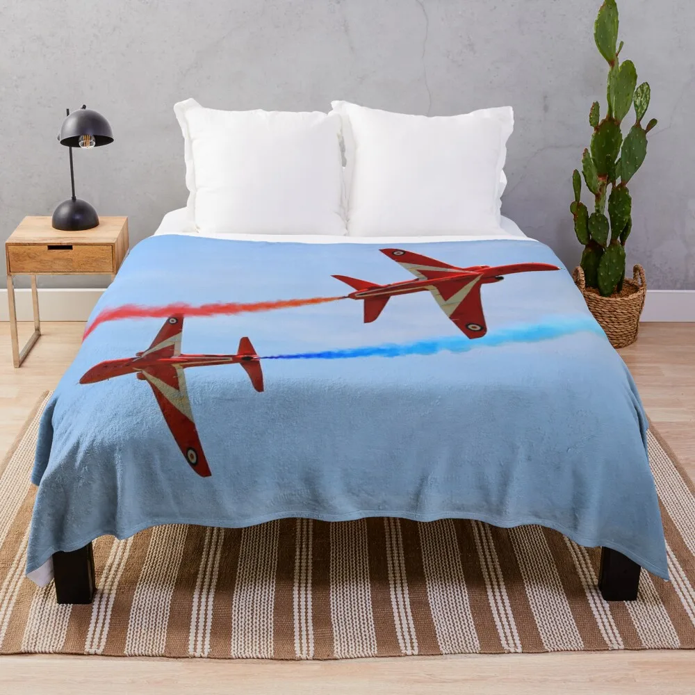 Red Arrows opposition manoeuvre Throw Blanket Soft Big Summer Beddings christmas decoration Blankets