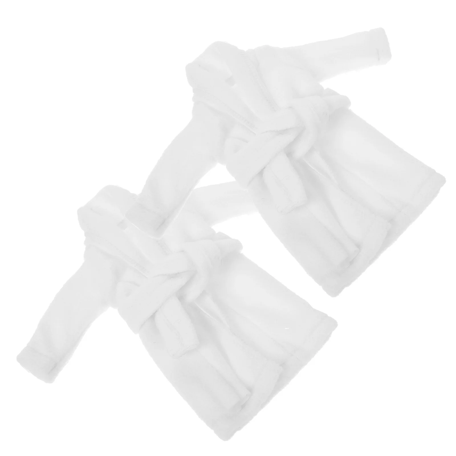 

2pcs Elf Bathrobe Set Mini Santa Clothing For 12 Inch Mini Holiday Clothing Santa Outfit Dollhouse Holiday Decor