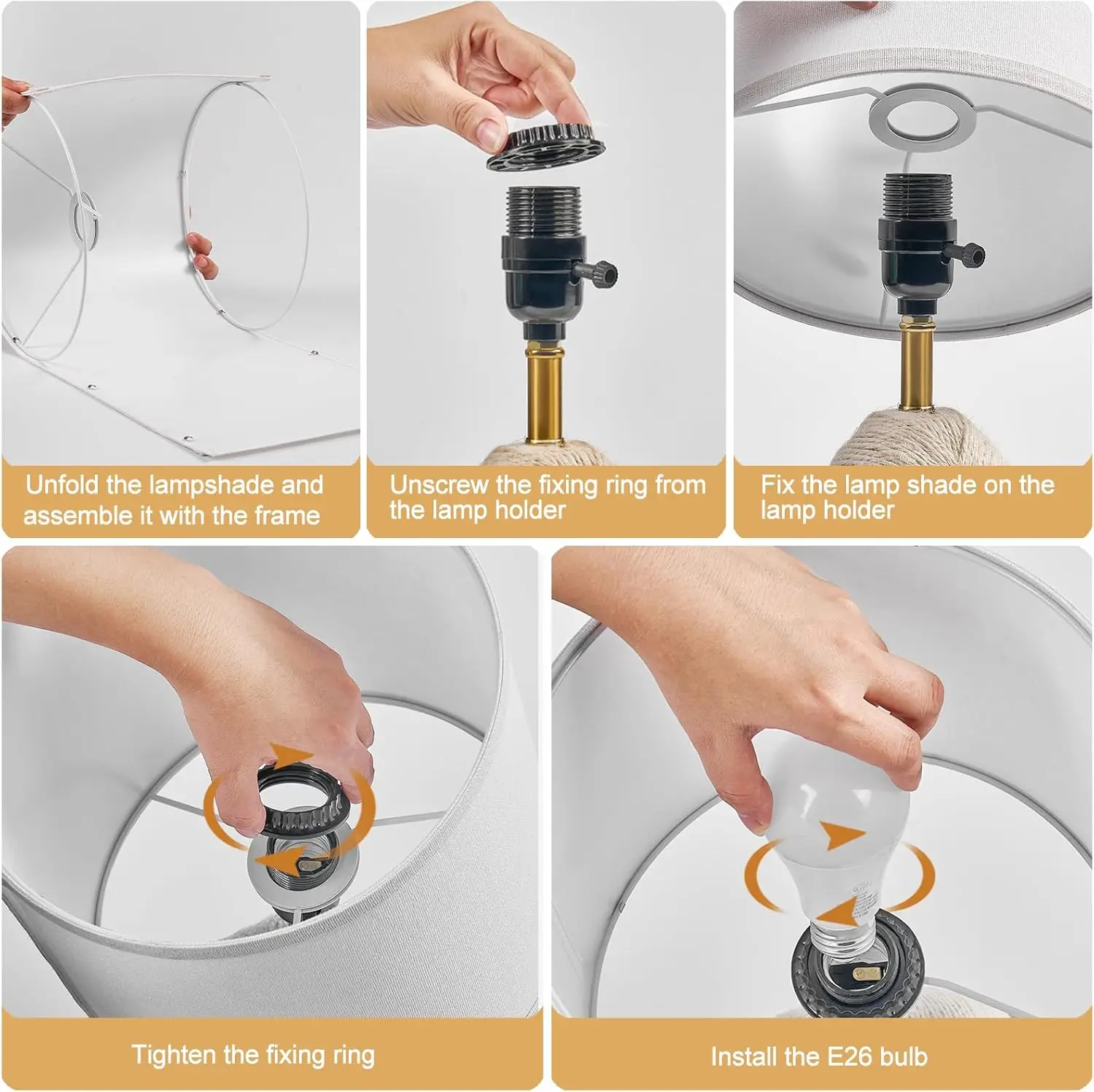 Set of 2 Adjustable Color Temperature Bedside Lamps with LED Bulbs, Boho Rattan Design for Bedroom Living Room