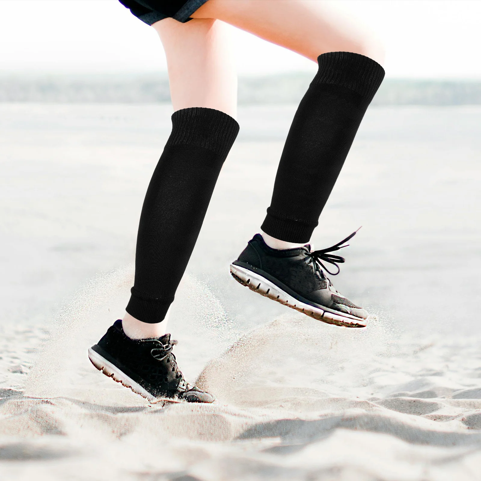 1 paio di maniche a compressione per polpacci protezioni sportive elastiche per polpacci maniche termiche traspiranti per uomo donna che corrono calcio