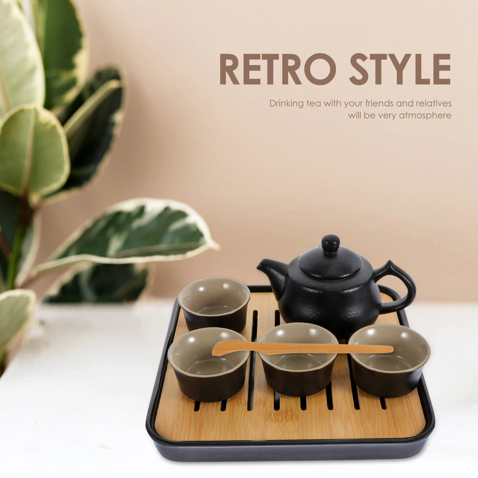 

1Set Travel Tea Set Ceramic Porcelain Teapot Teacups Tray Clip Cleaning Tools Leisure Time Gift Ceramic Teapot