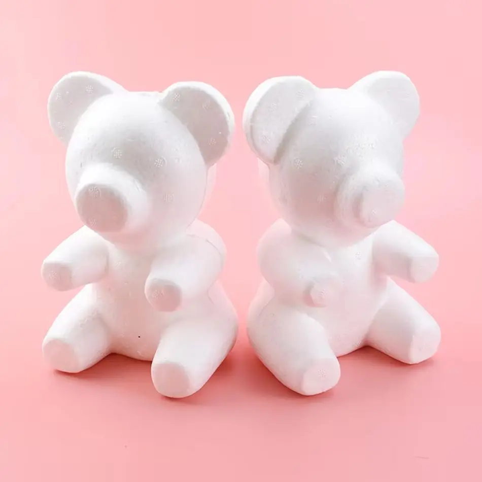 20cm/30cm Artificial Flowers bubble Teddy Bear of Roses Mold DIY Gifts Polystyrene Styrofoam Wedding Valentine\'s Day Present