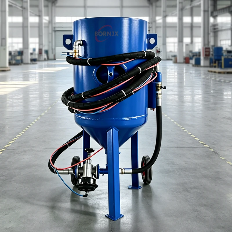Mobile High Pressure Sandblasting Machine for Metal Rust Removal Surface Cleaning Burnishing Equipment