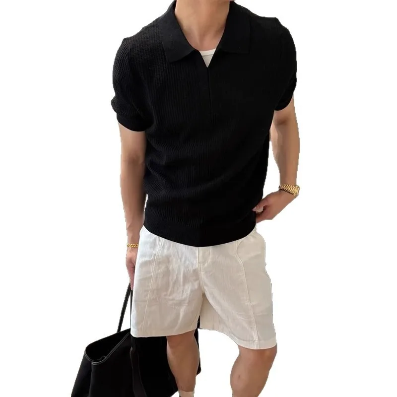 Men's T-shirt Summer New Fashionable Outdoor Leisure Breathable Comfortable Knitted Sports T-shirt Top