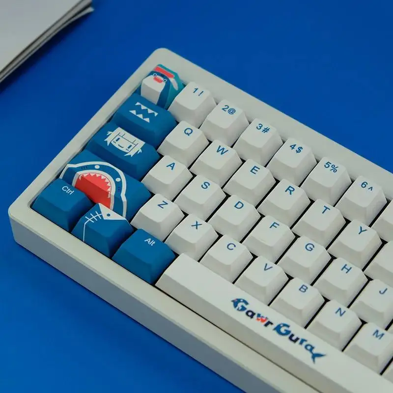 Imagem -05 - Pbt Keycaps para Teclado Mecânico Cherry Profile Keycap Gmk Gawr Gura Sublimação Dye Switch mx Gk64 Gk75 130 Chaves