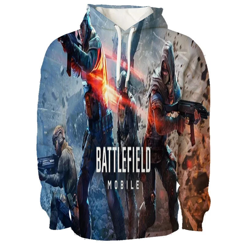حار لعبة BATTLEFIELD البلوز ساحة المعركة الكرتون نمط الملابس الكبار موضة عادية هوديي في سن المراهقة س الرقبة فضفاض هوديس Y2k #4
