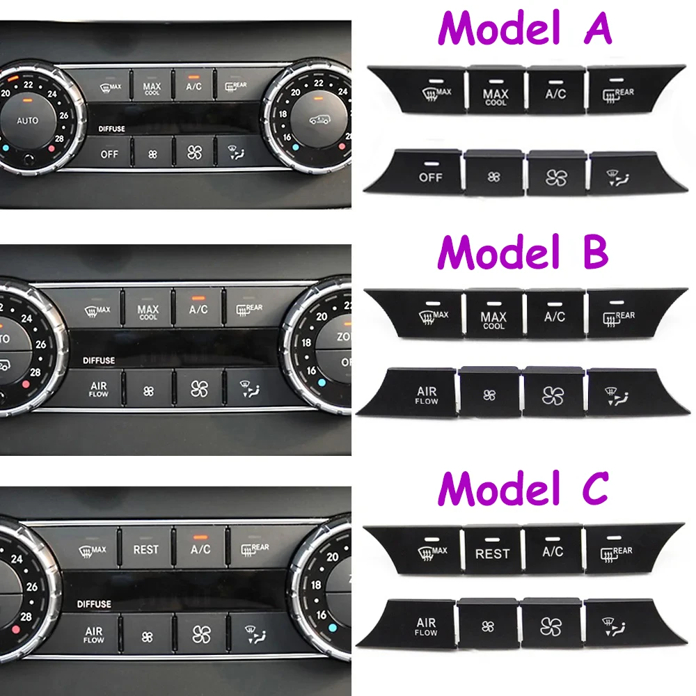8PCS  W166 W292 W463 Dashboard Air Conditioner Wind Volume Heater Climate Control Button For Mercedes Benz ML GL GLE GLS G Class