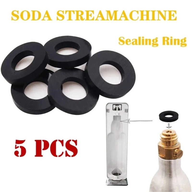 

5 Pieces Silicone Replacement Sealing Rings Gasket Sodas Machine Gasket Rings Silicone Seal Rings for Sodas Water Makers Durable