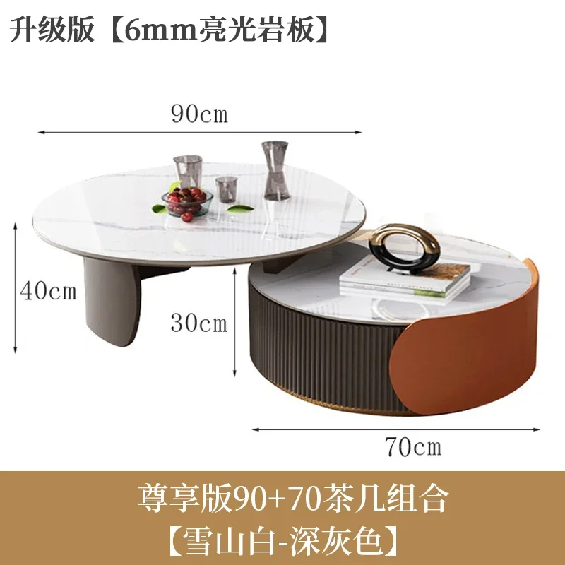 Unique Aesthetic Coffee Tables Marble European Glam Nordic Luxury Trendy Coffee Tables Round Modern Mesas Living Room Furniture image 3
