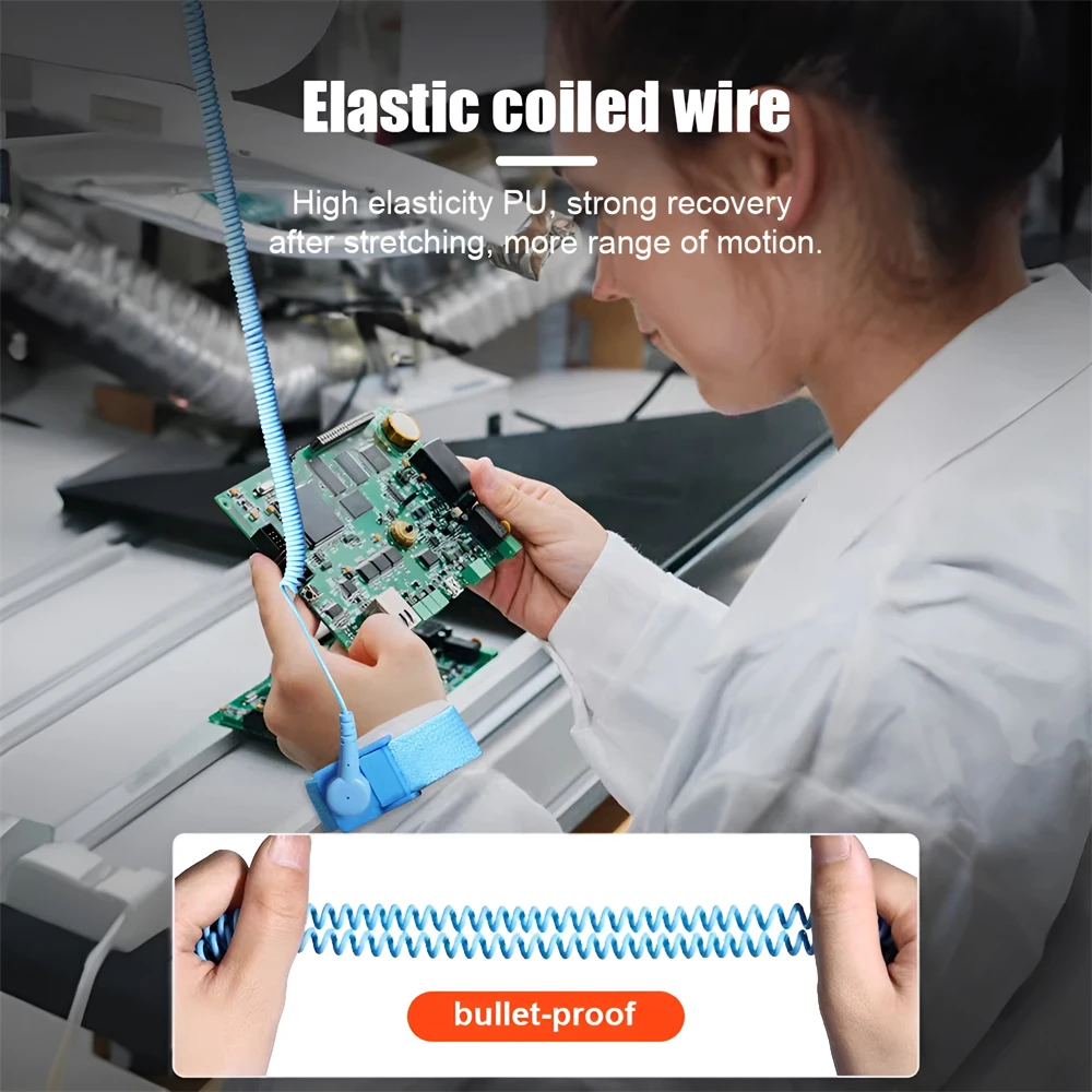 Antistatic Anti Static ESD Wristband Wrist Strap Cordless Wireless Clip Discharge Cables for Electronics Repair Work Tools Sets