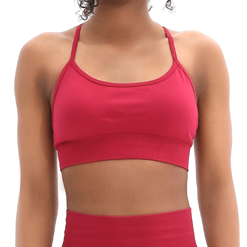 

Спортивный бюстгальтер, бесшовное нижнее белье с перекрестной спинкой, сексуальный тонкий плечевой ремень, жилет-бретелька, бюстгальтер для бега, фитнеса, упражнений, фитнеса, женский топ