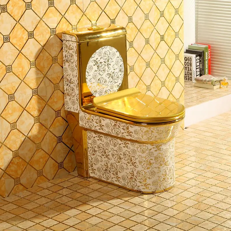 Color toilet toilet personality pumping water-saving luxury gold toilet