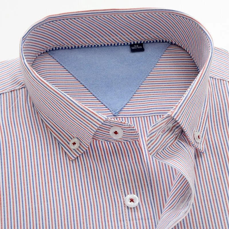 SHAN BAO classic striped men\'s business casual long-sleeved shirt brand clothing gentleman elegant wedding party loose shirt