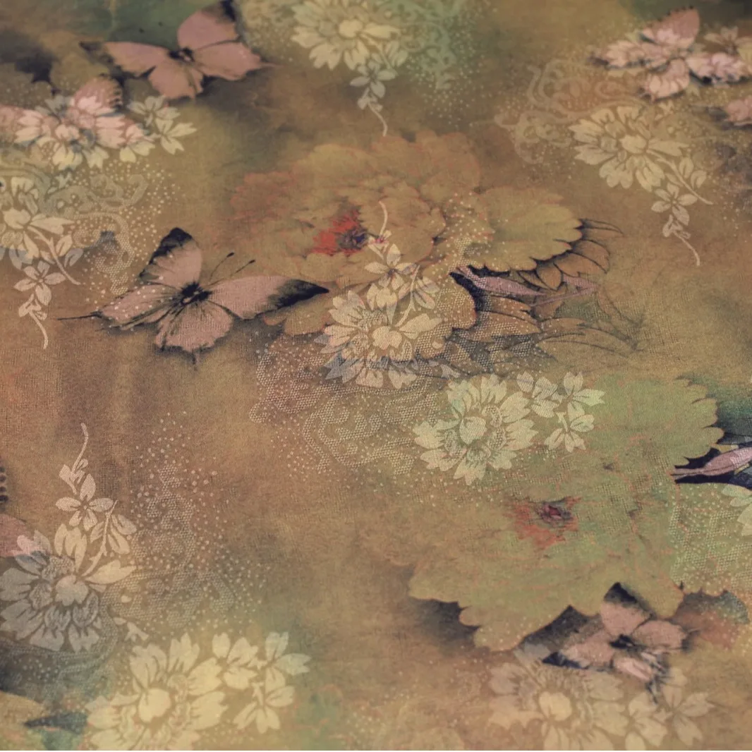 Vintage Xiangyun Filato Stampato Panno Artigianato Runner da tavola Tessuto Cheongsam Abiti su misura Tie-Dye Celebrazione del matrimonio