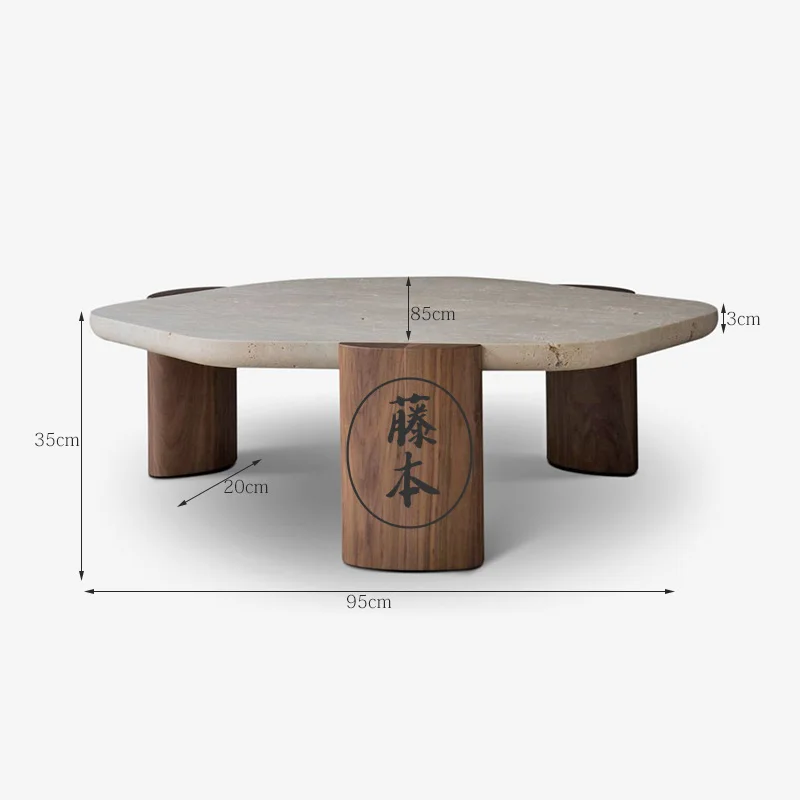 

Yy Nordic Black Walnut Creative Coffee Table Natural Cave Stone Low Table Tea Table