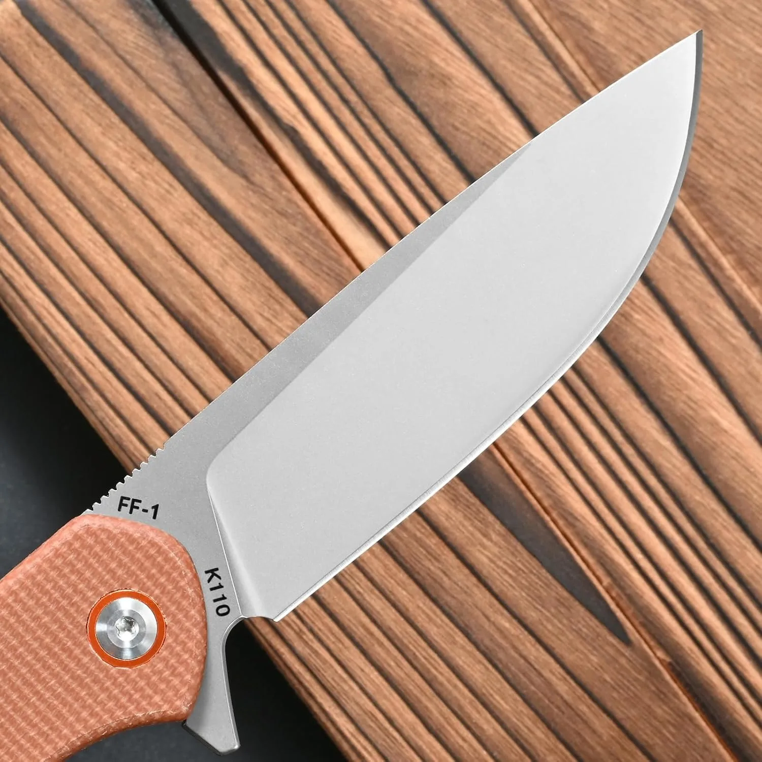 FF1 มีดพับ,K110 ใบมีดเหล็ก Micarta Handle EDC เครื่องมือมีดสําหรับ Outdoor Camping เดินป่าการล่าสัตว์ตกปลา