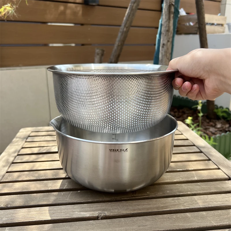 

Корзина-ситечко из нержавеющей стали для мытья фруктов, овощей и риса, японский стиль