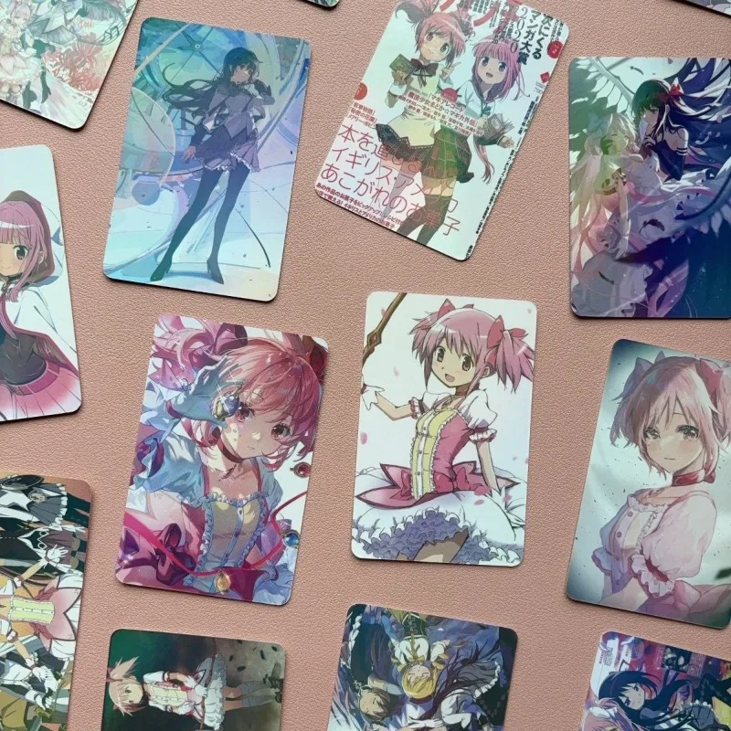 55Pcs/lot Anime Laser Cards Cartoon Double Sided Printing Cards Kids Toys Birthday gift