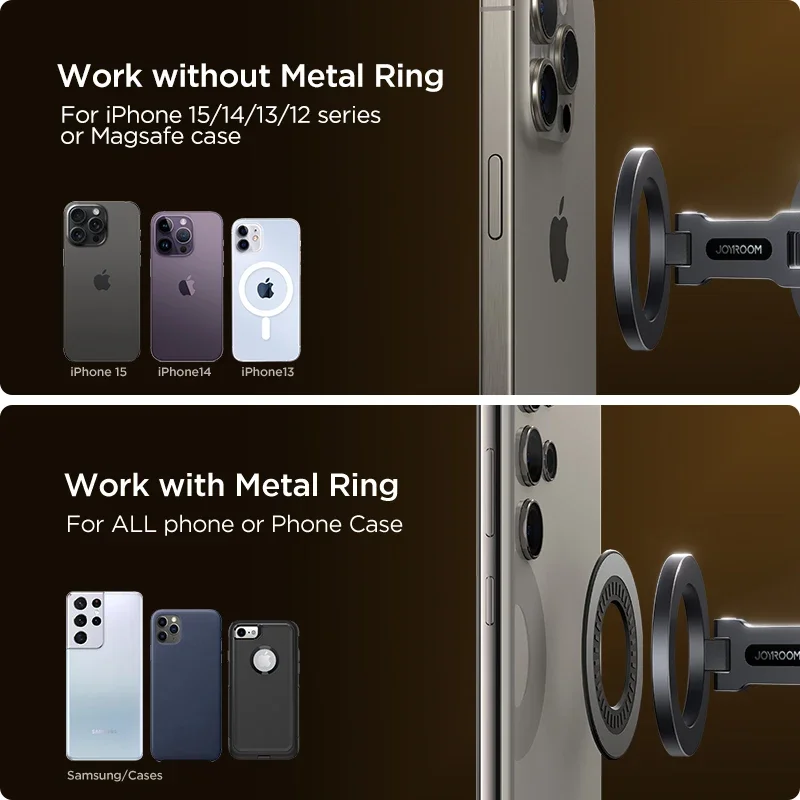 Joryoom Foldable Magnetic Car Phone Holder Universal Strong Magnets Car Phone Mount  For iPhone 15 14 13 Pro Max Samsung Huawei image 6