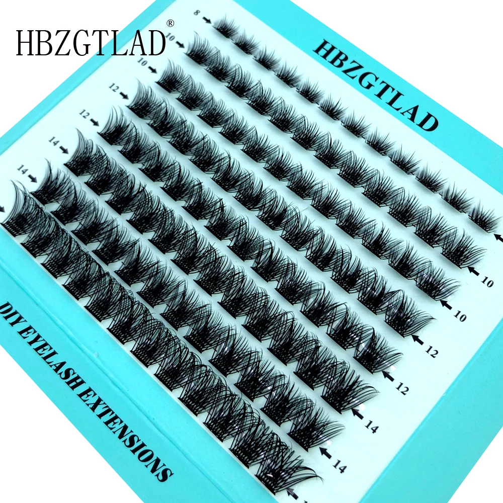 HBZGTLAD New Segmented Lash Clusters D Curl Mix Length DIY Natural Eyelash Extensions Individual Lashes Cluster DIY at Home