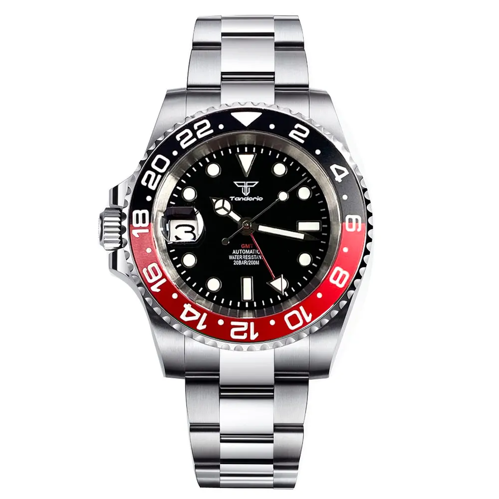 40mm Left Hand NH34A 200M Waterproof 40mm Black Dial GMT Function