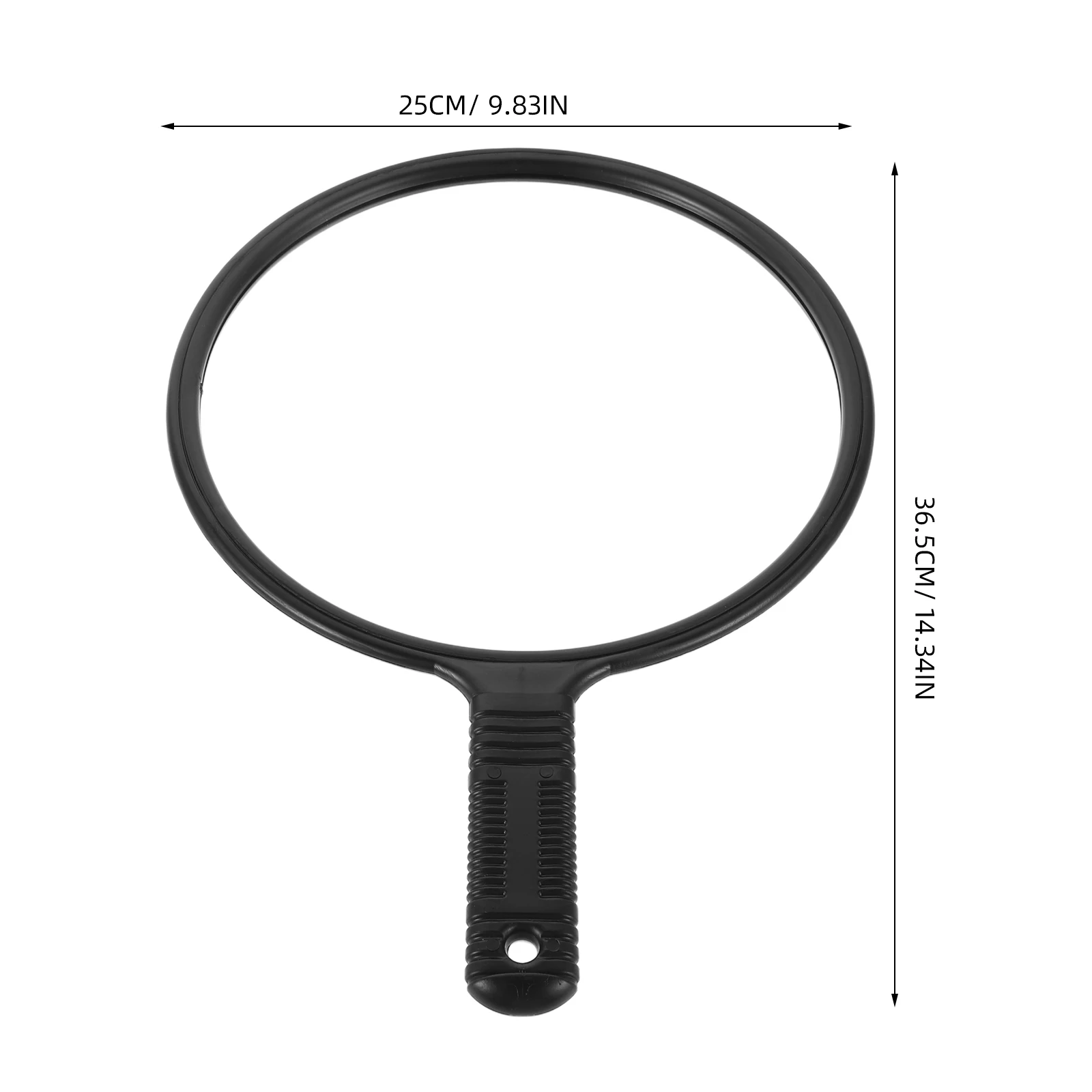 مرآة كبيرة مستديرة لتصفيف الشعر، مرآة محمولة بمقبض أسود، مرآة تصفيف مكياج الحلاق، مرايا محمولة باليد بمقبض